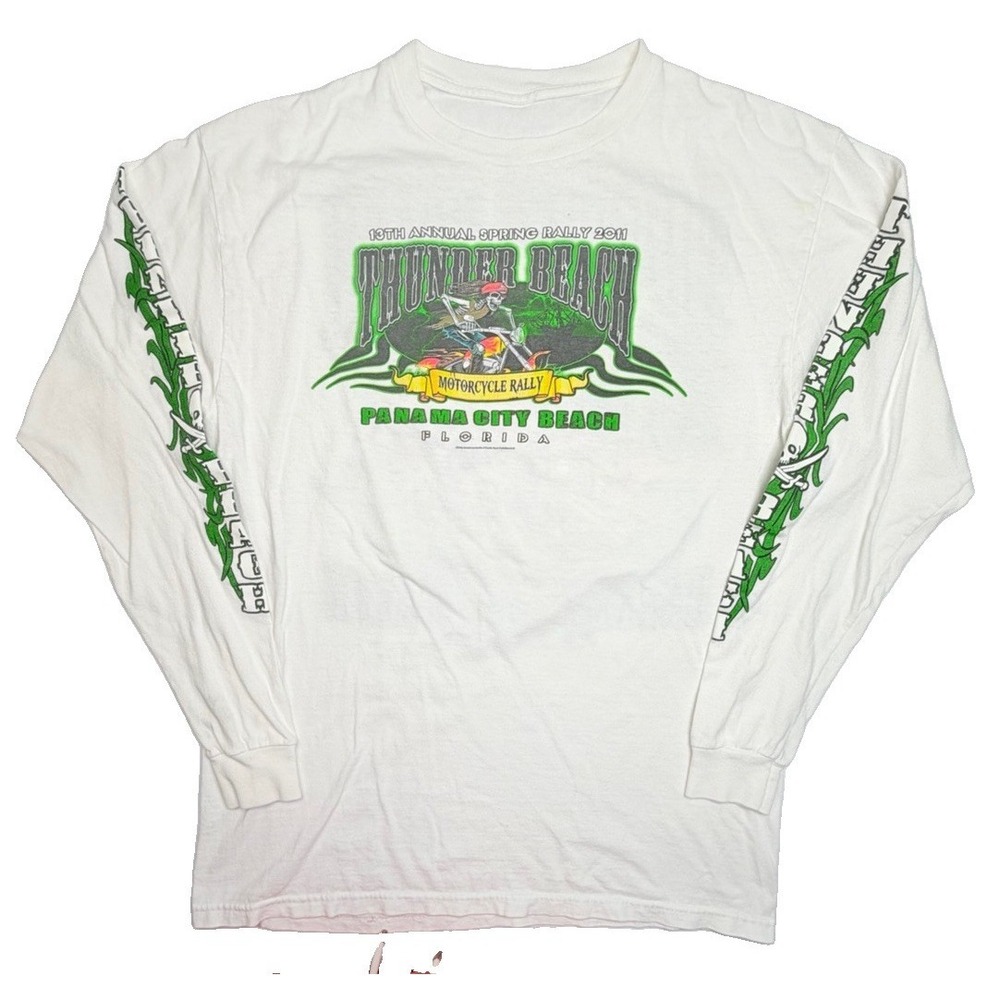 Thunder Beach Motorcycle Rally 2011 Long Sleeve T-Shirt Panama City Beach L Bike